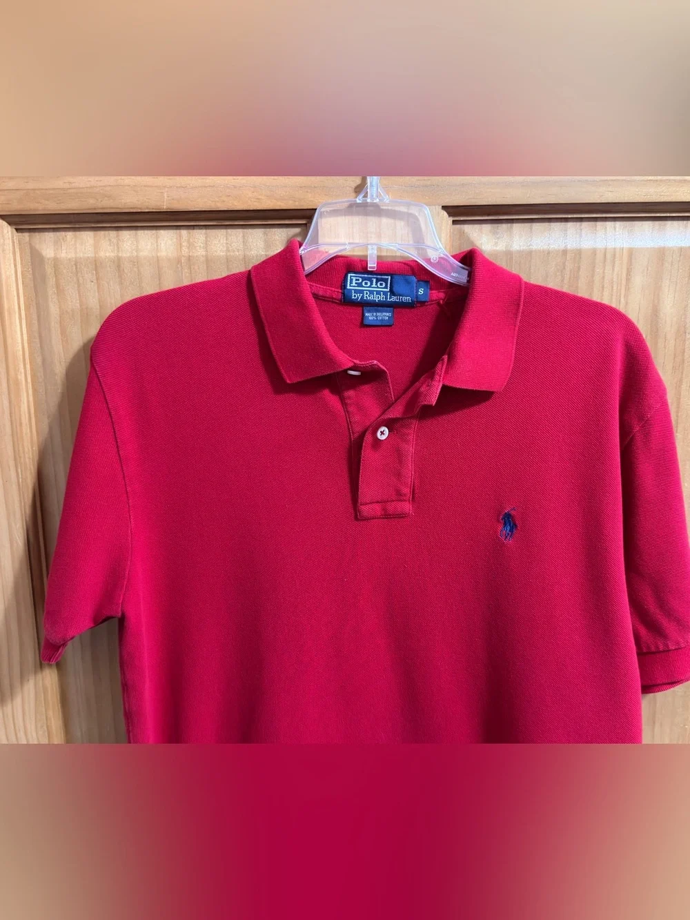 Polo by Ralph Lauren Men’s Red Classic Cotton Polo Shirt-S-EC